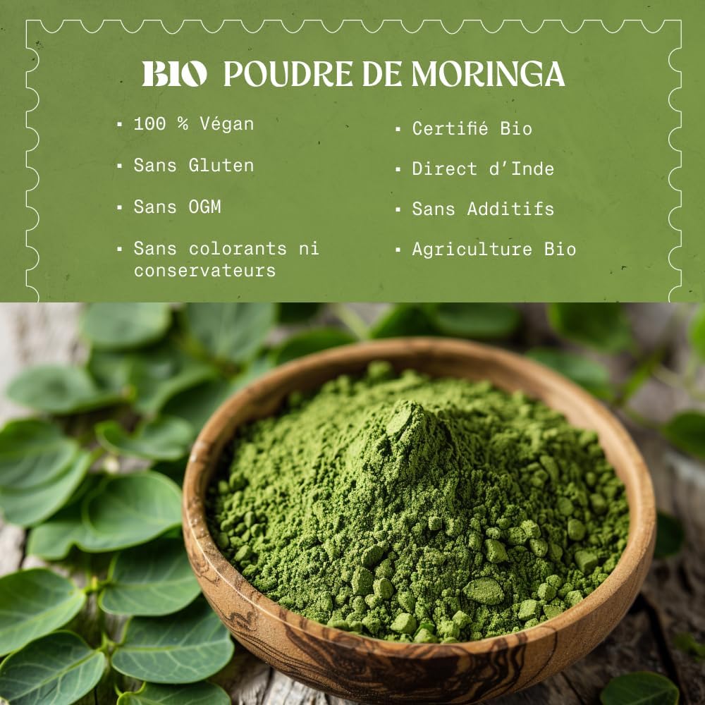 Poudre de moringa bio haute qualité