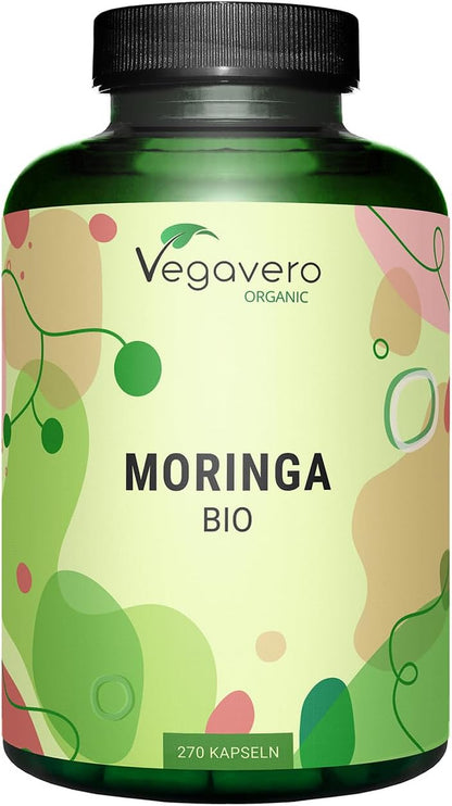 Moringa BIO 1800 Mg | 270 Gélules Vegan | SUPERFOOD : Multivitamines Et Minéraux Naturels | Antioxydant + Energie | SANS ADDITIFS | ®