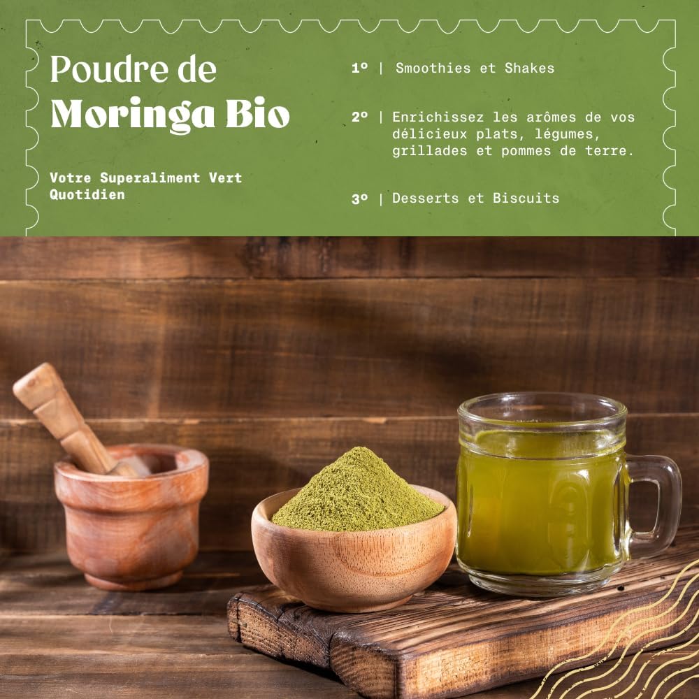 Poudre de moringa bio haute qualité