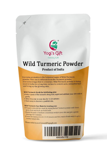 100% Pure Wild Turmeric Powder for Face | 8 Oz (227 Grams) | Kasturi Manjal | Curcuma Aromatica | Amba Haldi | Promotes Glowing Skin | by ®