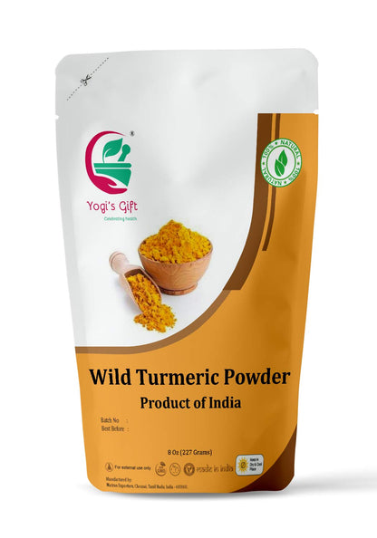 100% Pure Wild Turmeric Powder for Face | 8 Oz (227 Grams) | Kasturi Manjal | Curcuma Aromatica | Amba Haldi | Promotes Glowing Skin | by ®